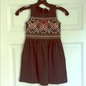 Girls 5 Crewcuts dress gray with stitched detail